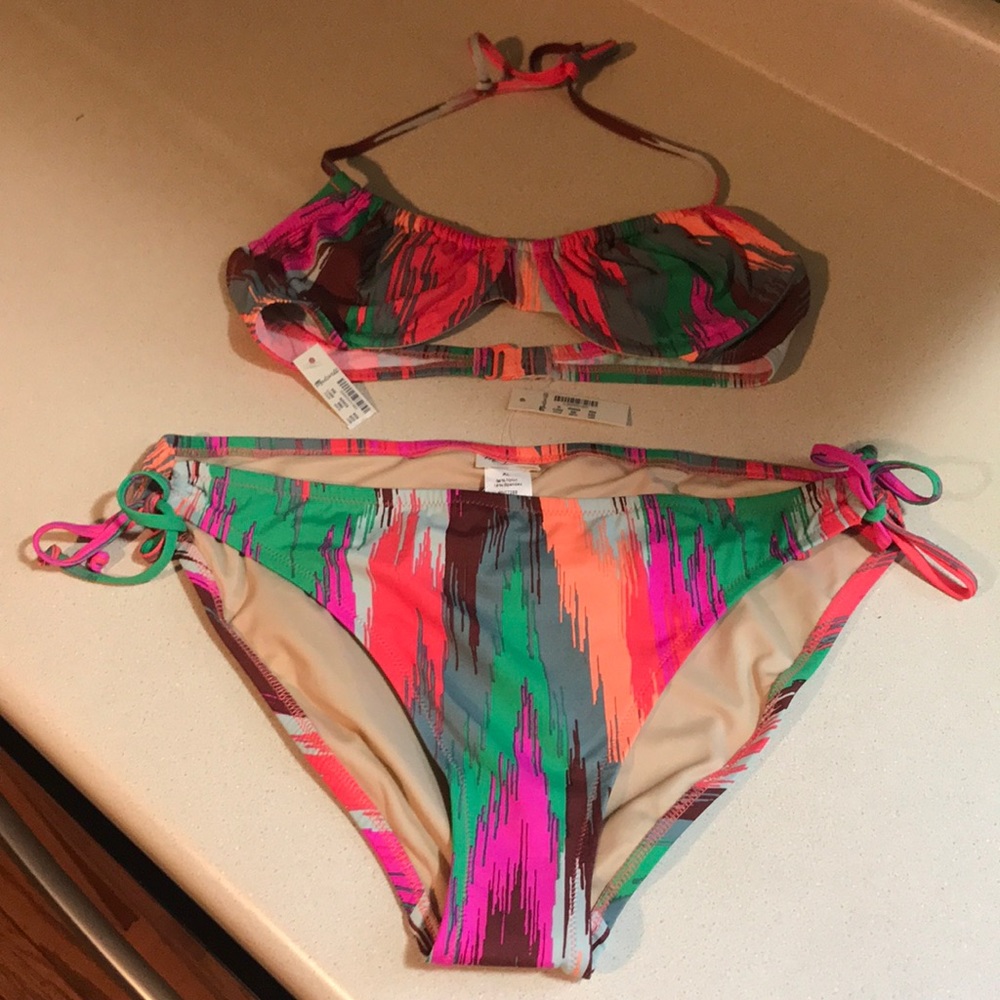 Madewell sz XL New NWT multicolored bikini top 36A